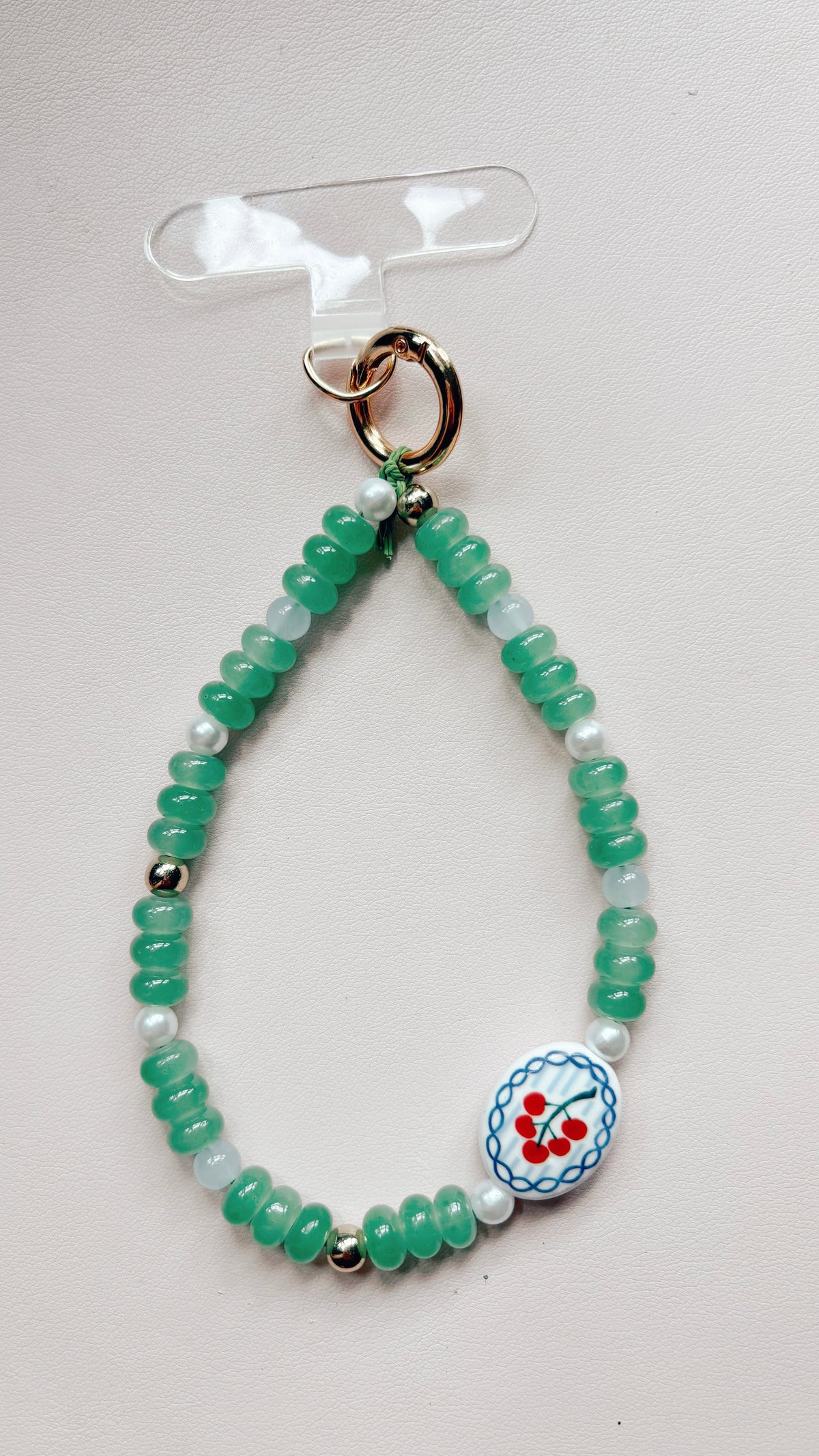 tomato vine beaded phone charm