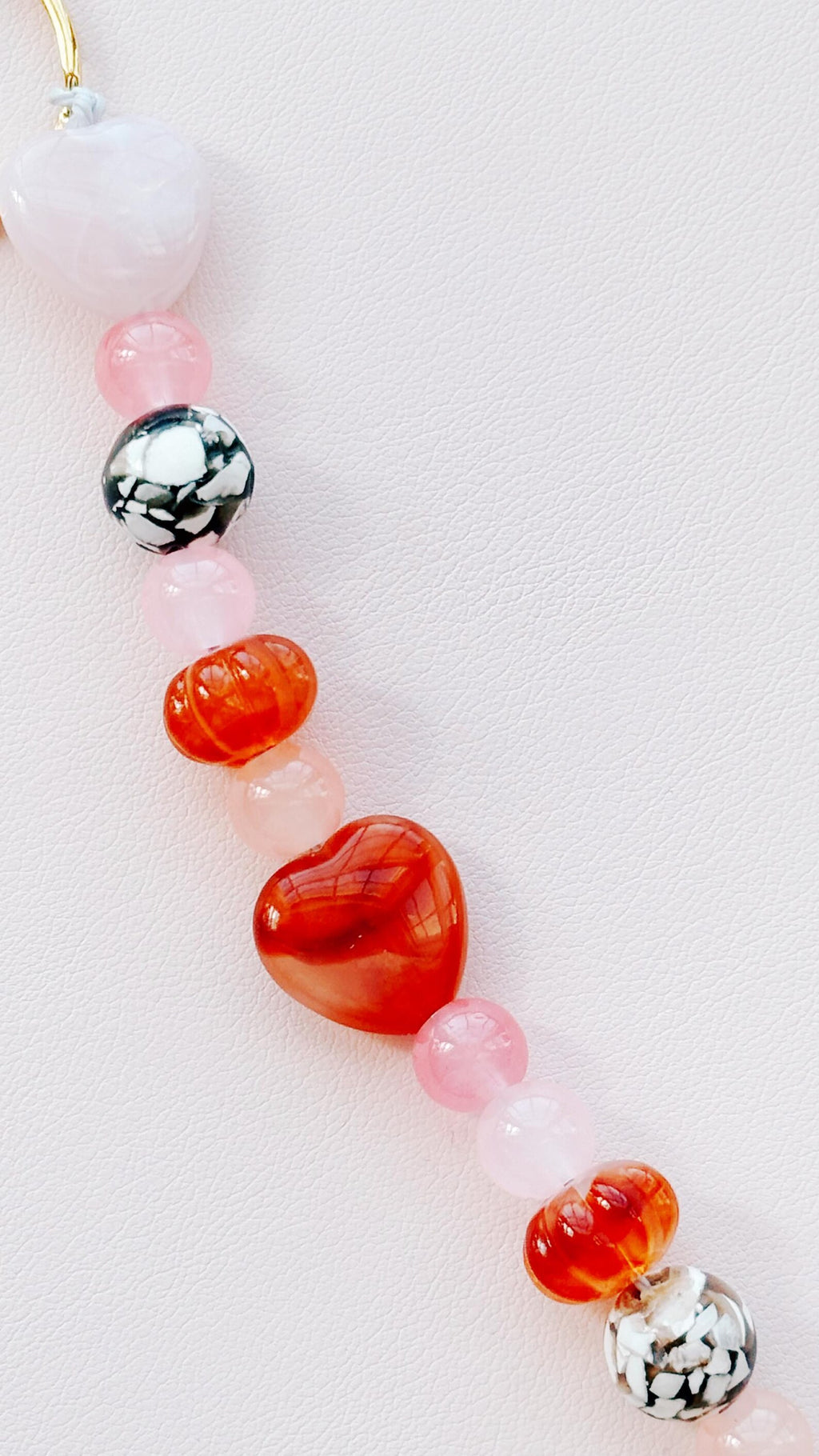 heart beaded keychain bag charm