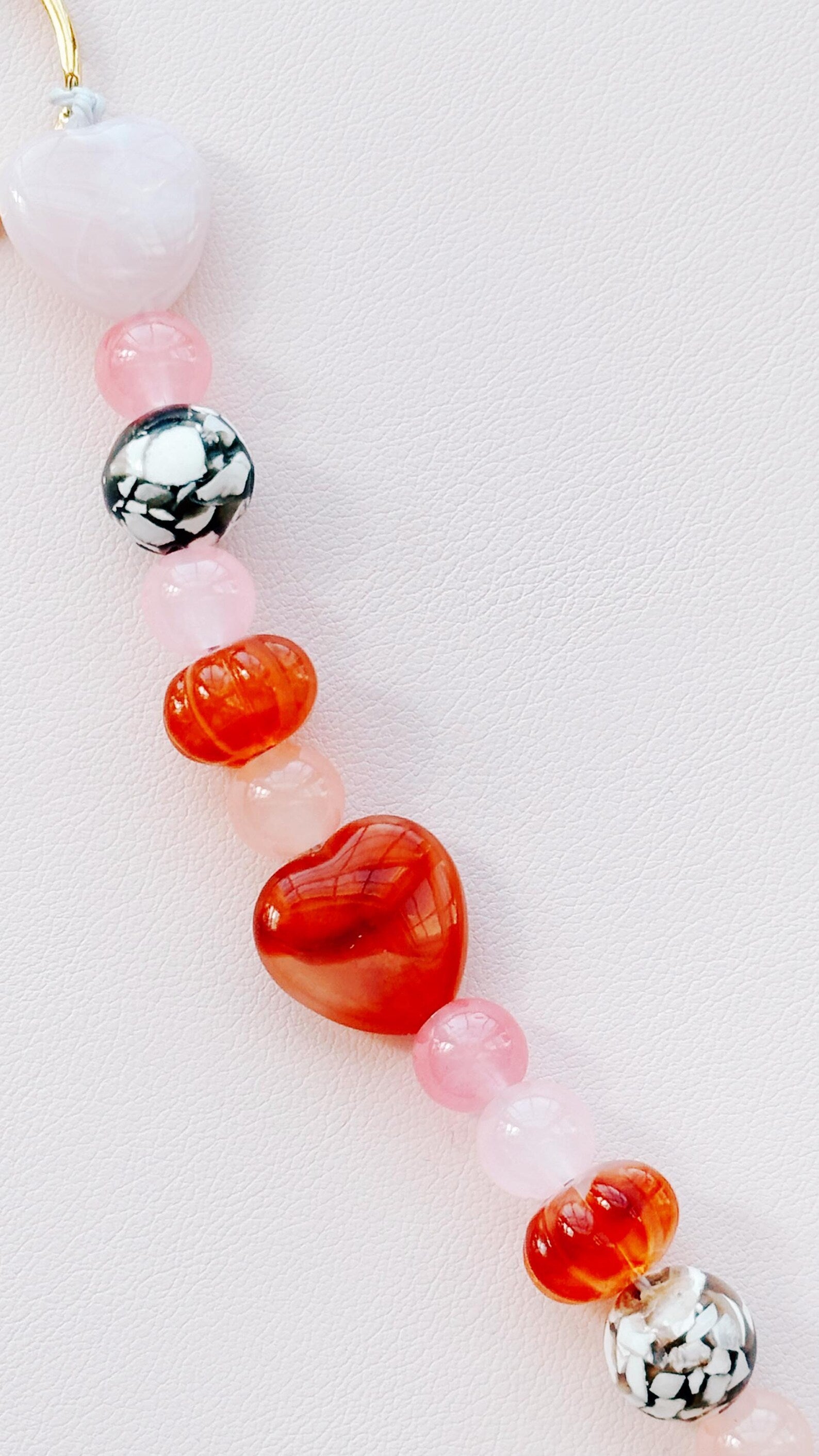 heart beaded keychain bag charm