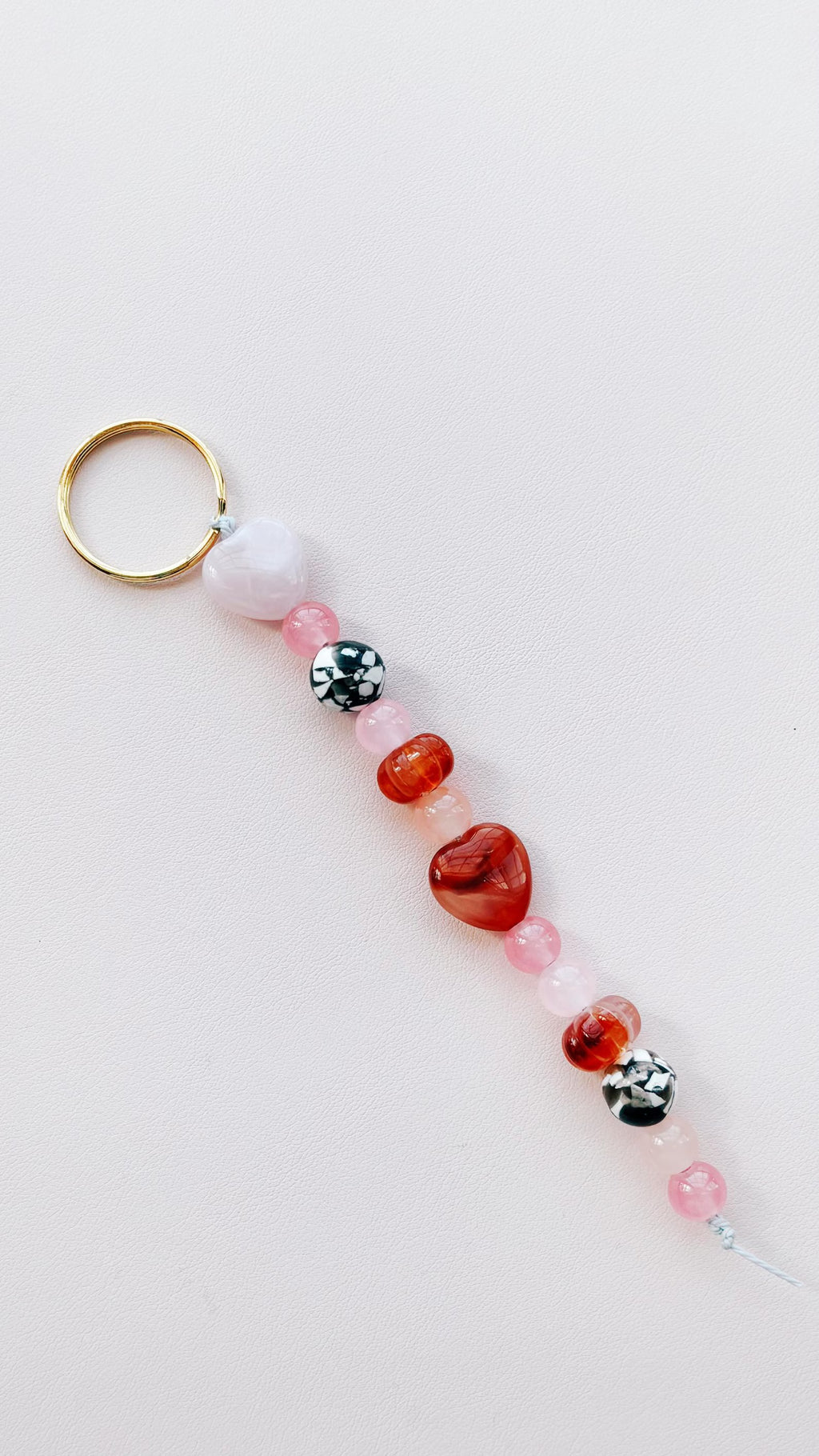 heart beaded keychain bag charm