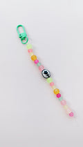 rainbow tulip beaded keychain bag charm