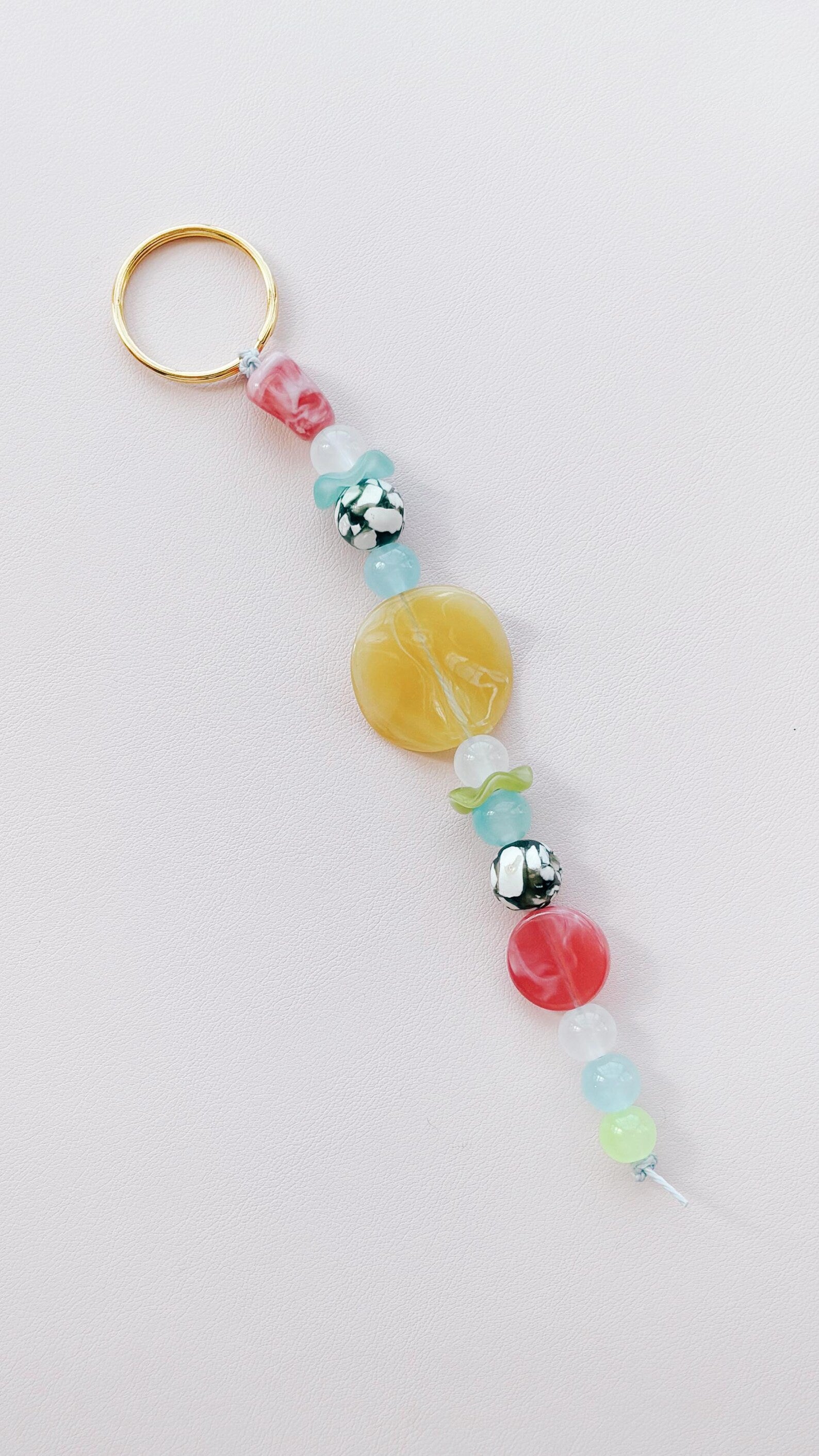 flower beaded keychain bag charm