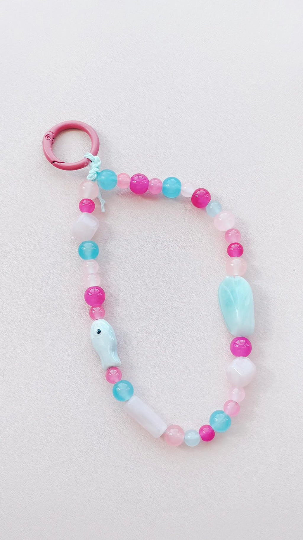 cotton candy fish beaded keychain bag charm