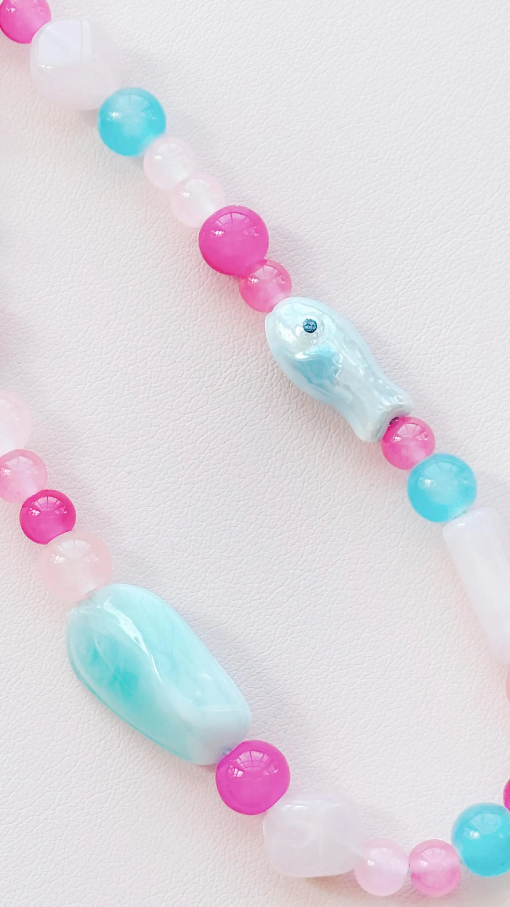 cotton candy fish beaded keychain bag charm