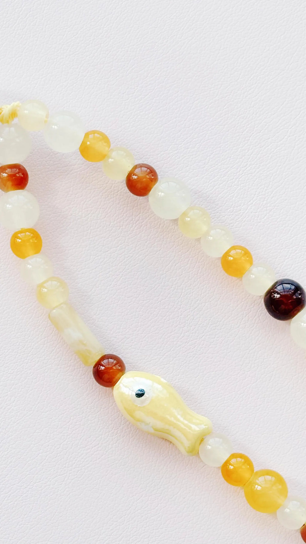 yellow brown fish beaded keychain bag charm