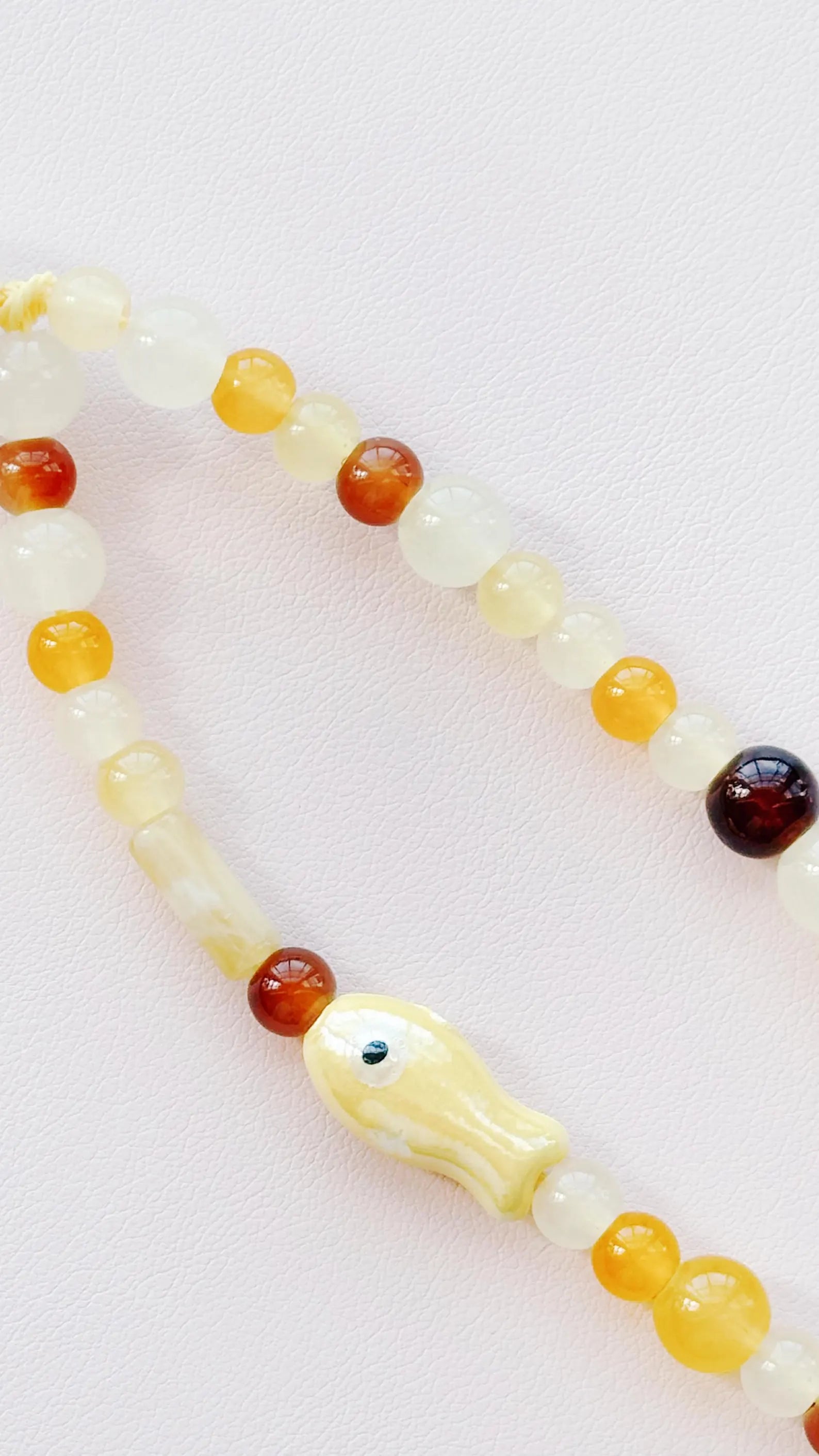 yellow brown fish beaded keychain bag charm