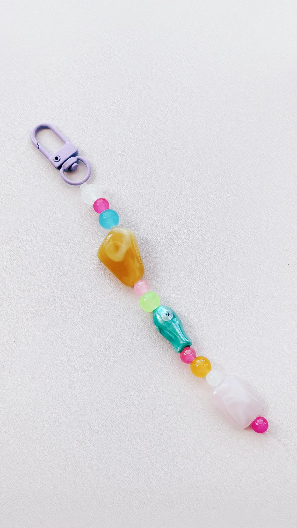 rainbow fish beaded keychain bag charm