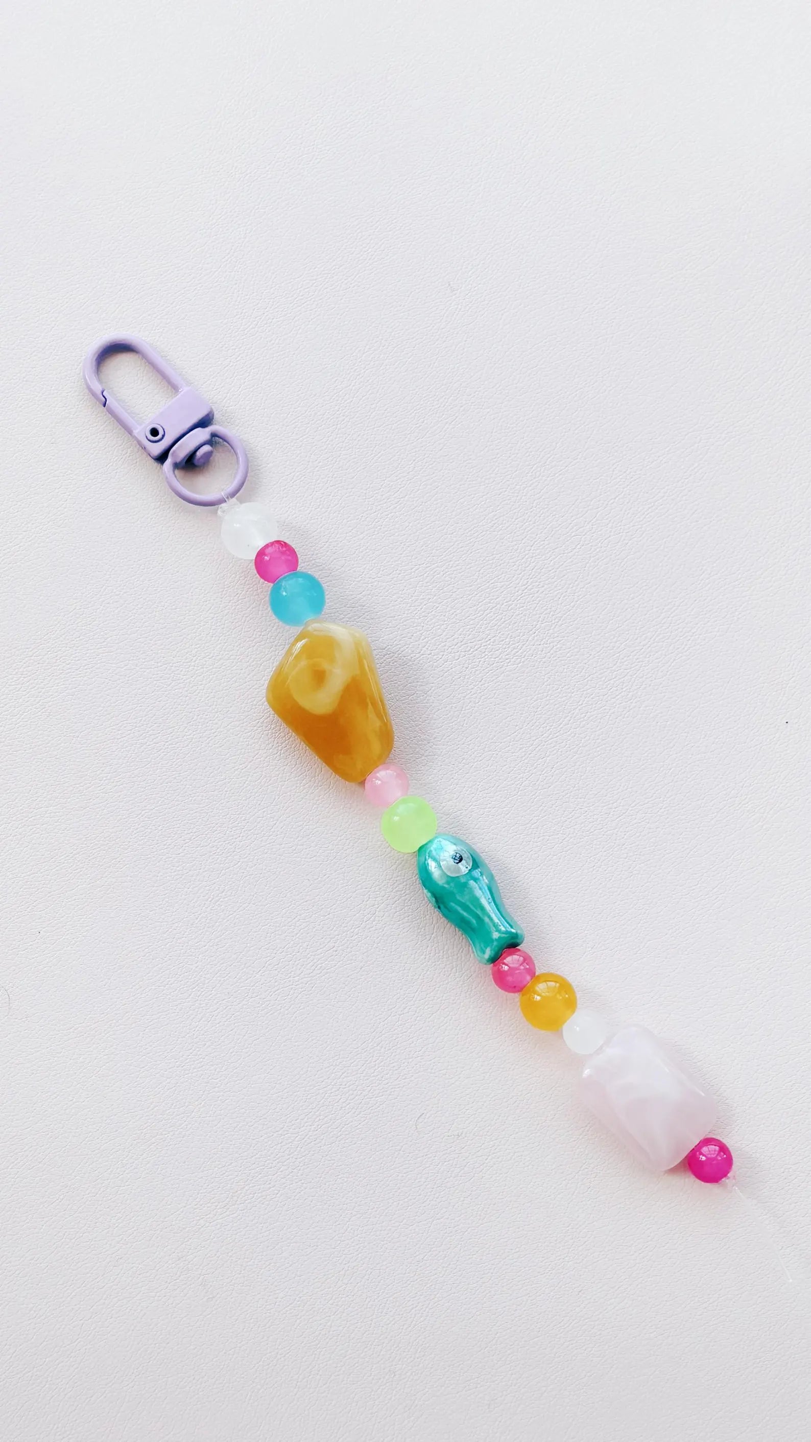 rainbow fish beaded keychain bag charm