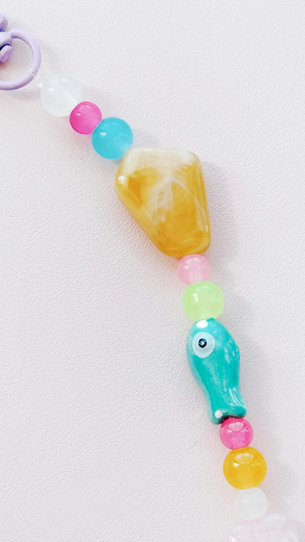 rainbow fish beaded keychain bag charm