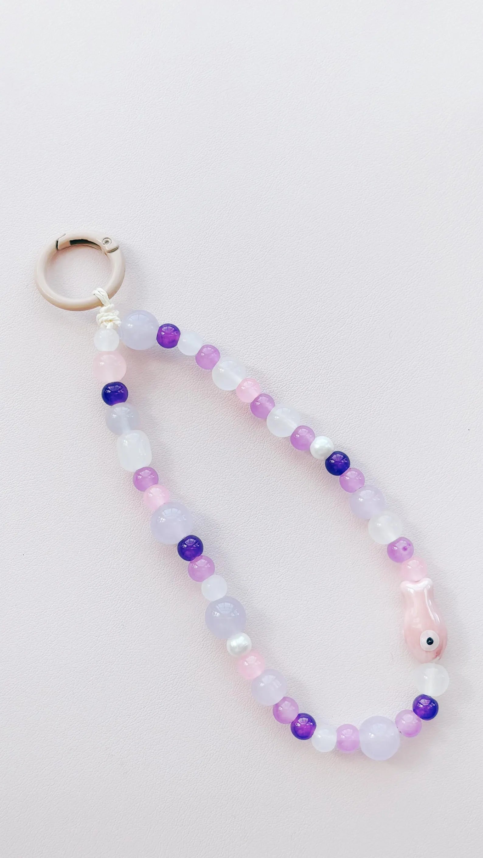 purple fish beaded keychain bag charm