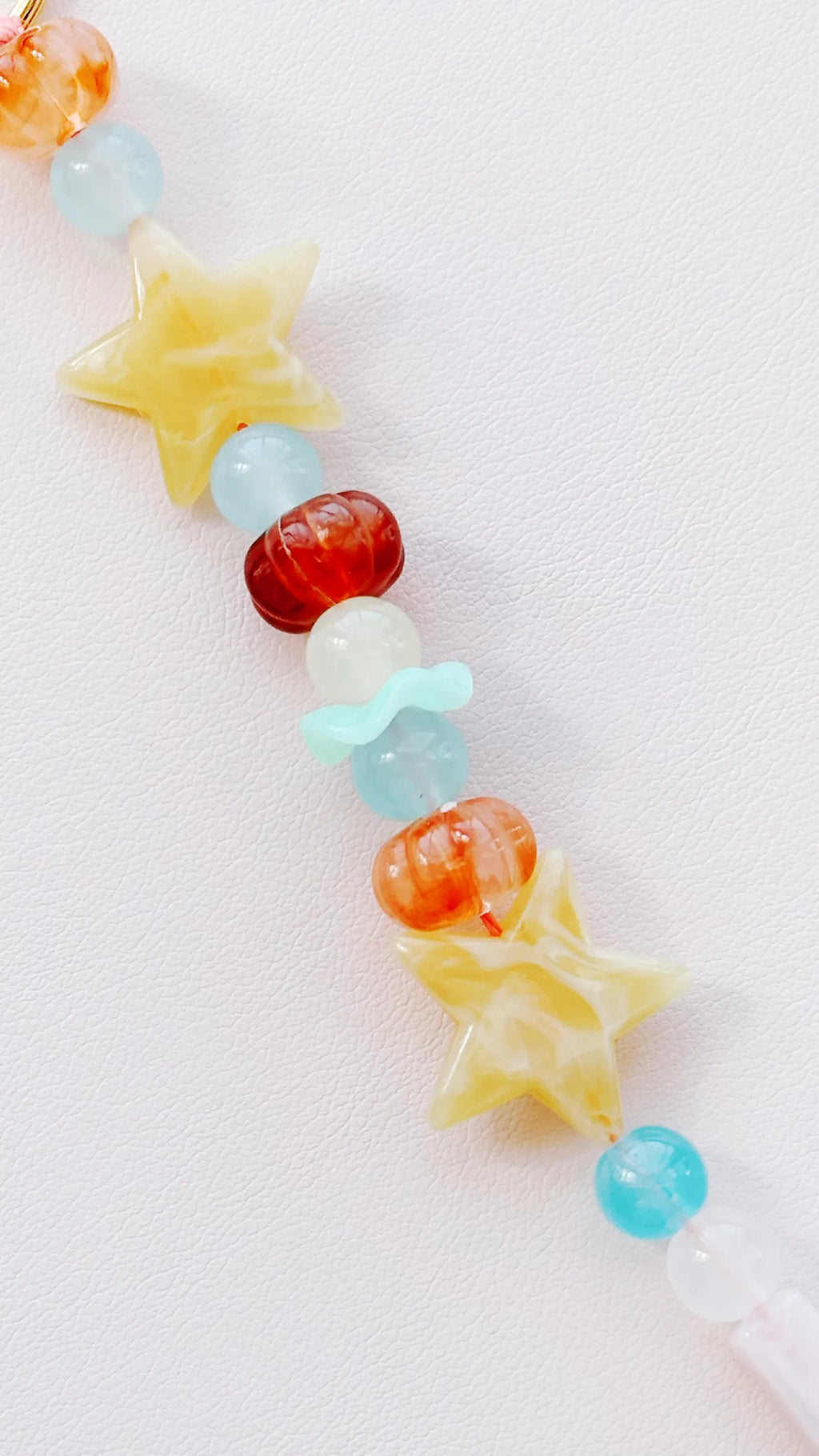 yellow star beaded keychain bag charm