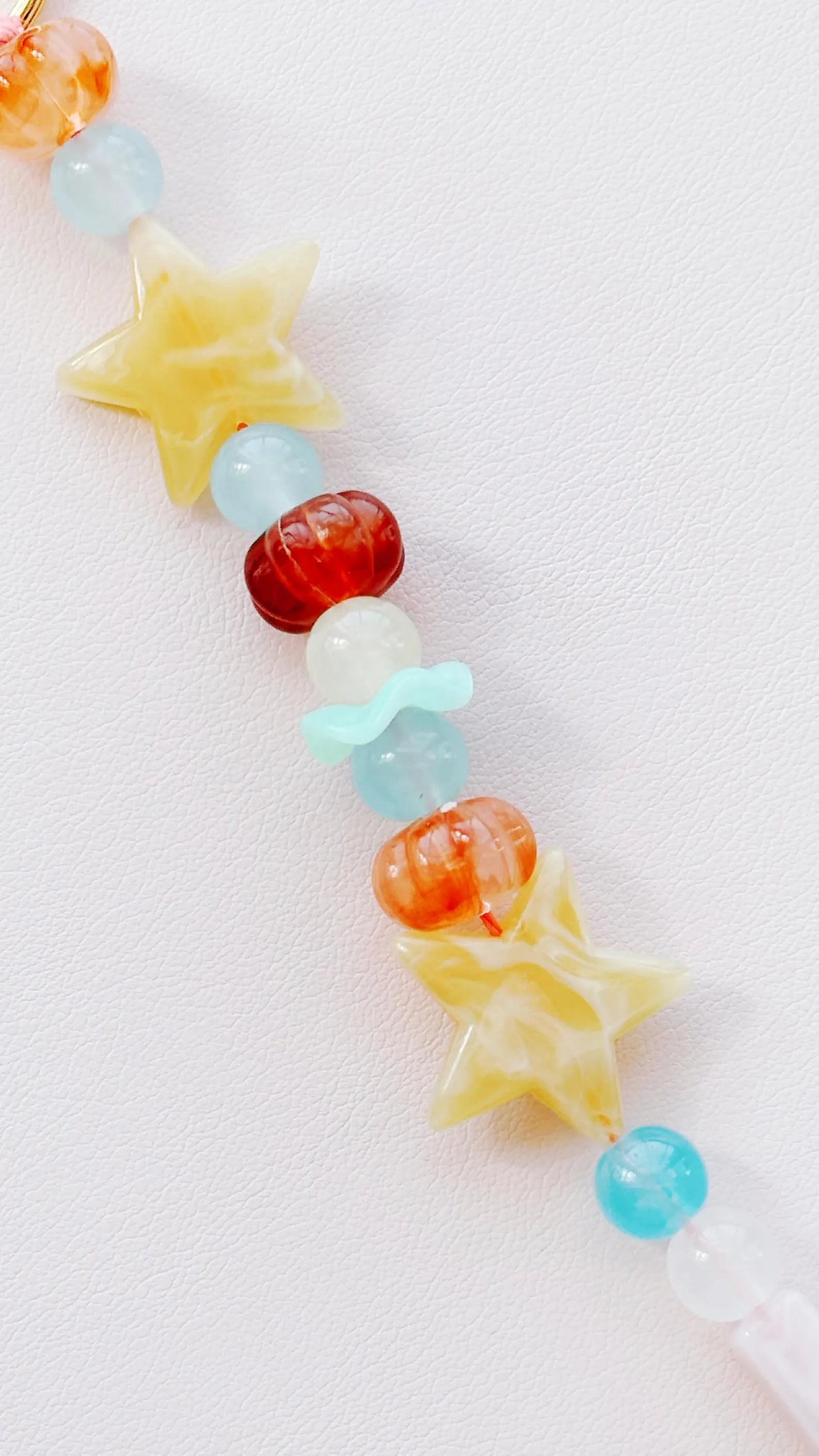 yellow star beaded keychain bag charm