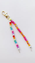 rainbow beaded keychain bag charm