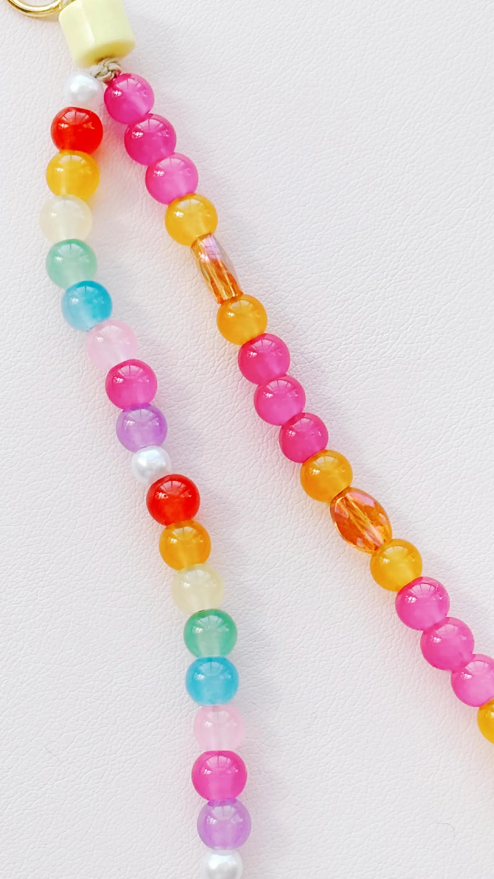 rainbow beaded keychain bag charm