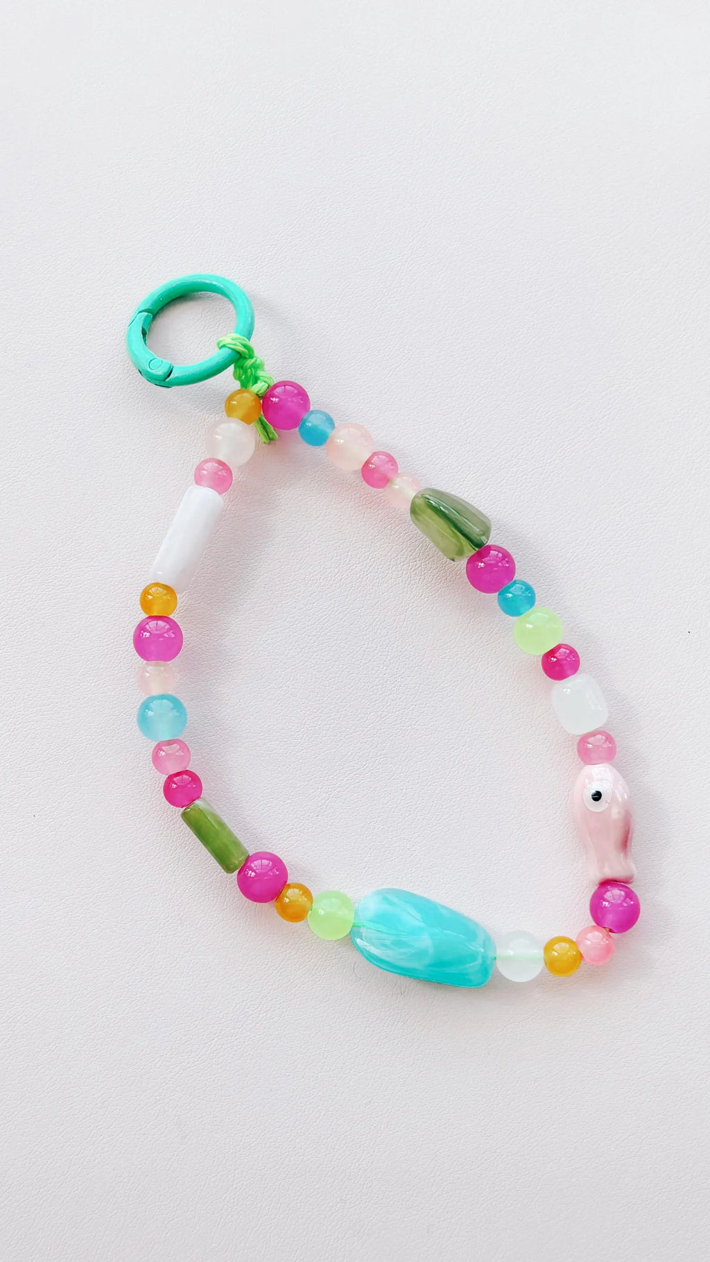 rainbow fish beaded keychain bag charm