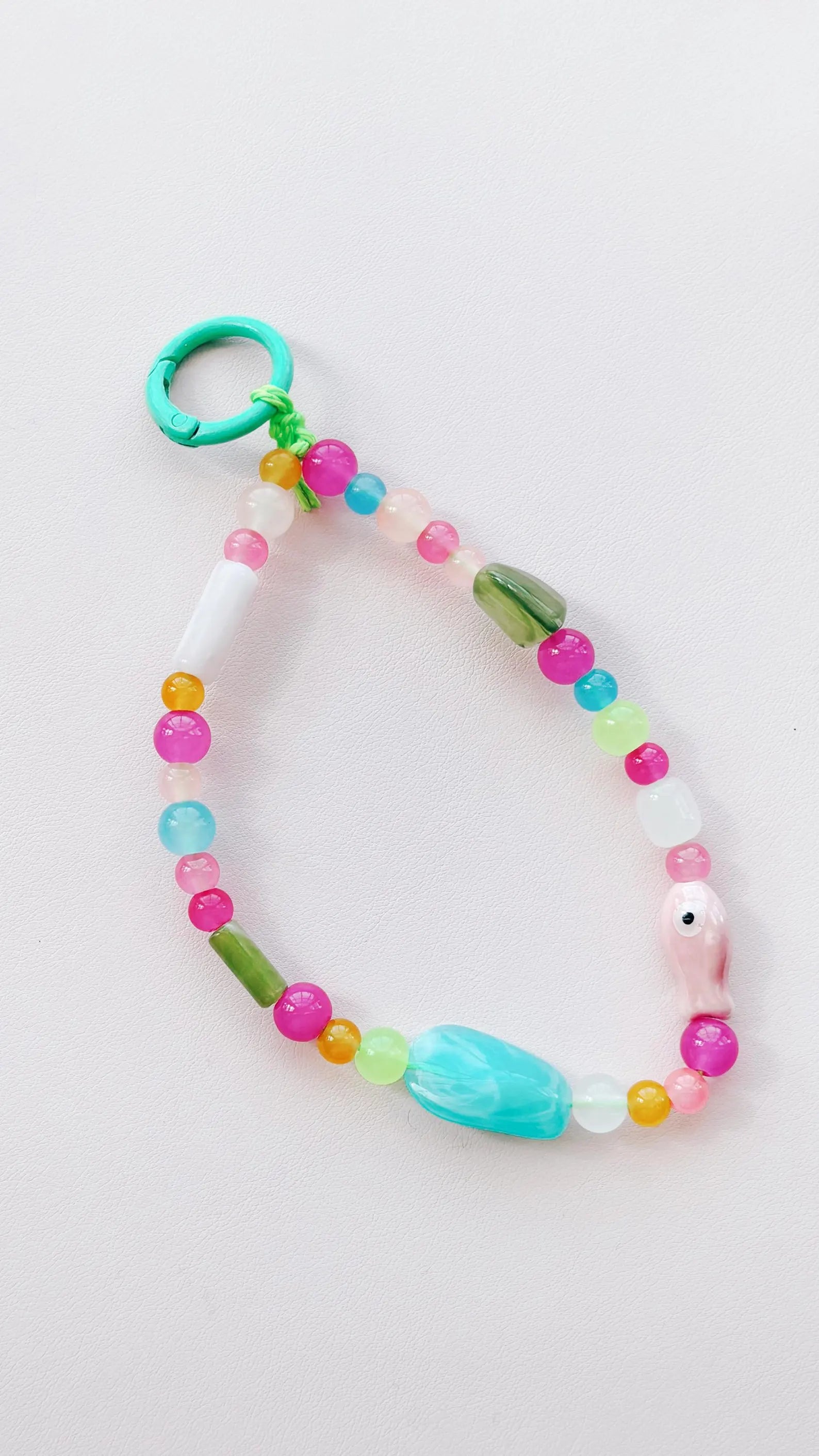 rainbow fish beaded keychain bag charm