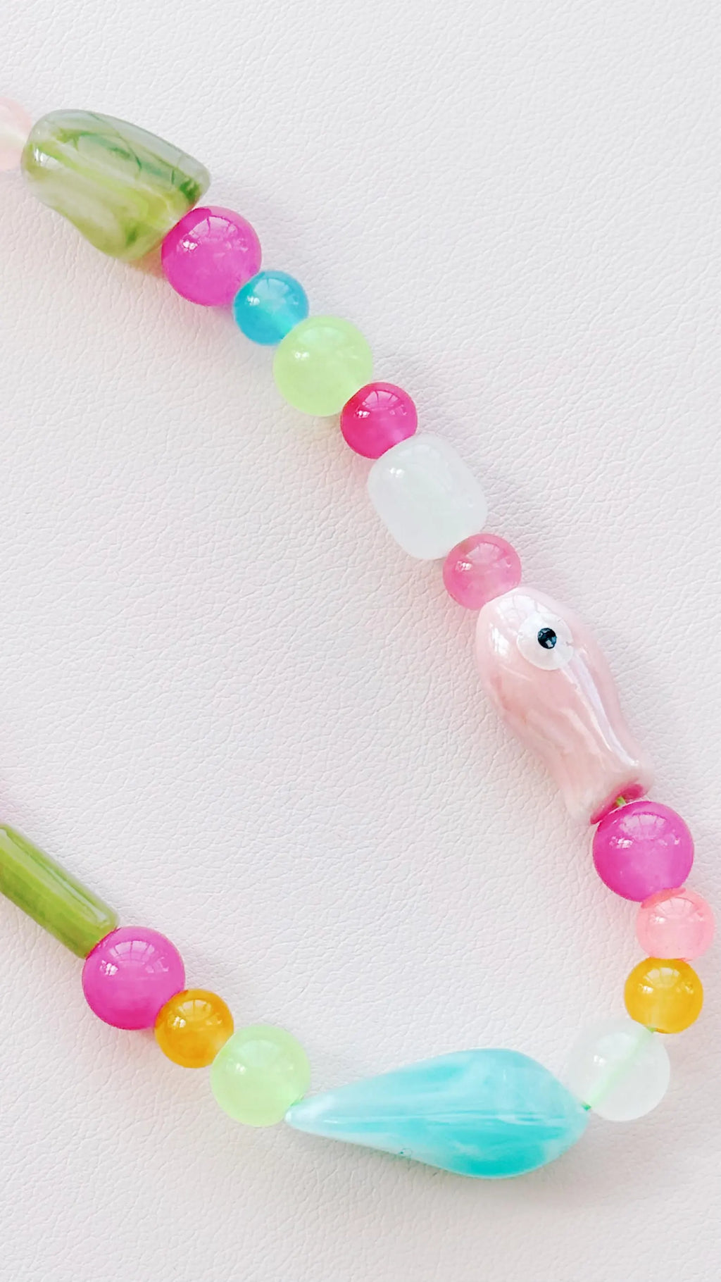 rainbow fish beaded keychain bag charm