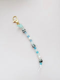 blue pearl butterfly beaded keychain bag charm