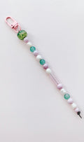 purple and green beaded keychain bag charm