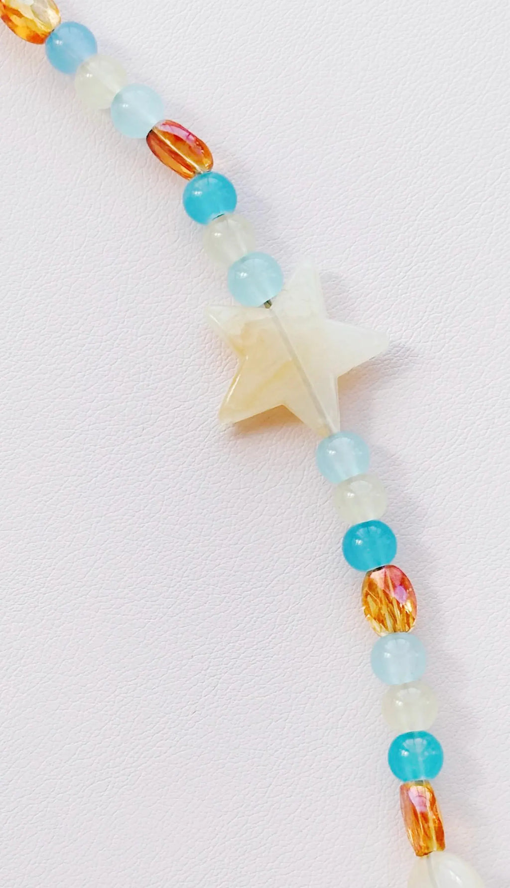 blue and yellow star beaded keychain bag charm